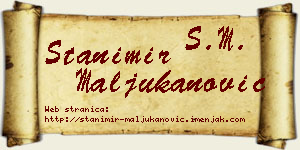 Stanimir Maljukanović vizit kartica